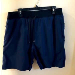 Fabletics Navy Lined Shorts 9” inseam